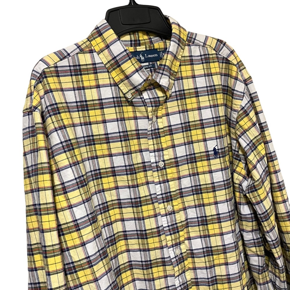 Ralph Lauren Classic Fit Yellow Plaid Button Down Shirt